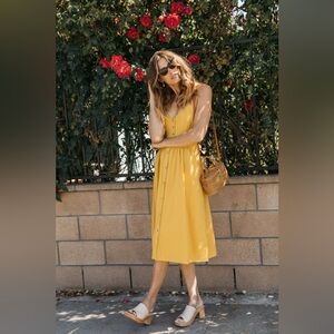 ROLLA’S X RTR Eve Linen Gold Maxi Dress XS